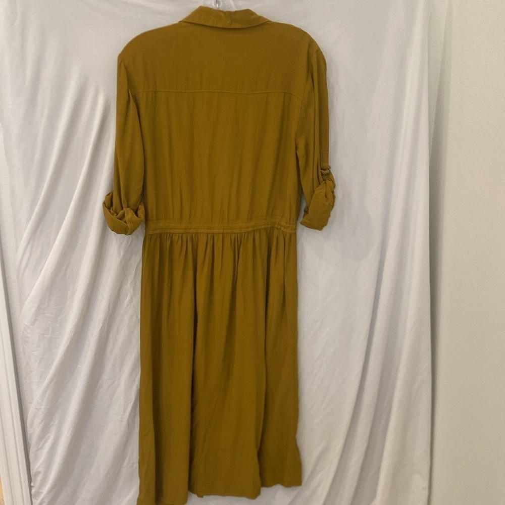 Topshop mustard button drawstring dress size 4 - Picture 6 of 6